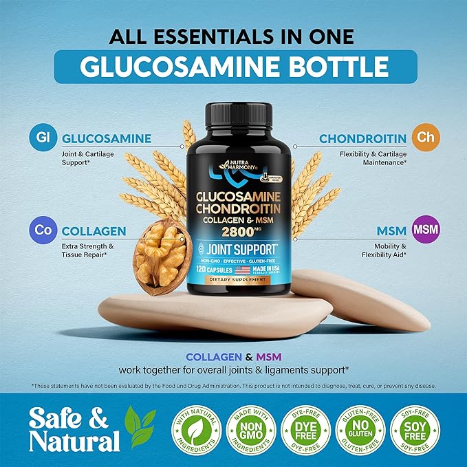 Glucosamine Chondroitin MSM Collagen 2800 mg 120 Capsules