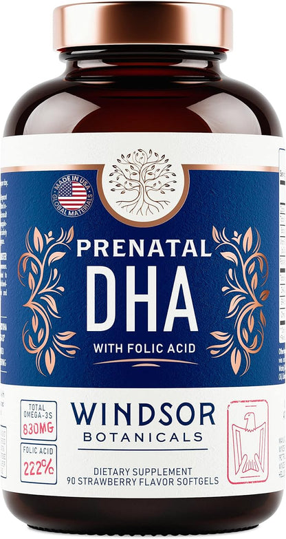 Prenatal Vitamins with DHA and Folic Acid Omega-3s D3 D3 Prenatal 90 Strawberry