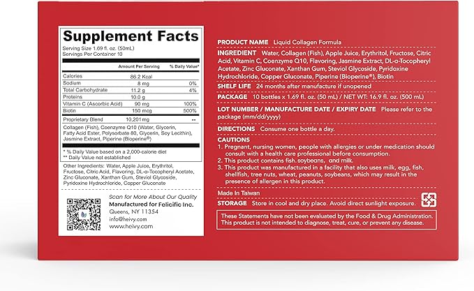 Liquid Collagen for Women, Collagen Drink 10,000mg Marine 1.69 Fl 30)