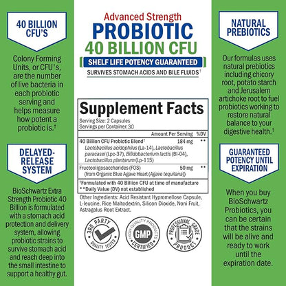 Daily Probiotic Supplement with 40 Billion CFU