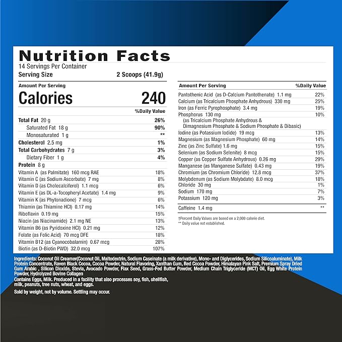 Keto Science Ketogenic Meal Shake Chocolate Dietary Supplement, Rich in MCTs and Protein, Packed with Collagen, Vitamins and Minerals, Keto and Paleo Friendly, Weight Loss, (14 servings), 20.49 Oz