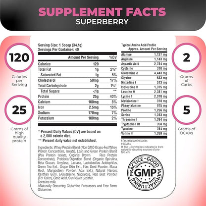 TRIPACT Protein Powder, Superberry 7-in-1 Meal 40 Servings