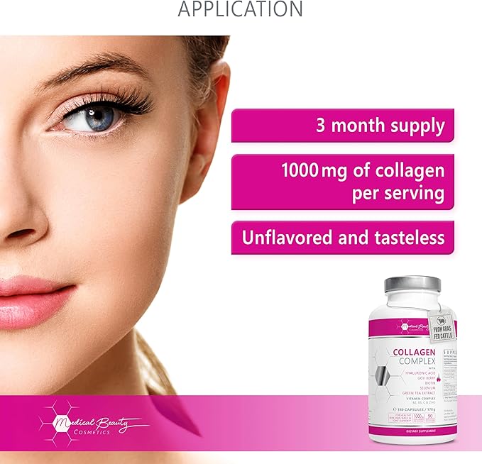 Grass Fed Hydrolyzed Collagen Peptide Complex 1000mg, 90 90 Servings.