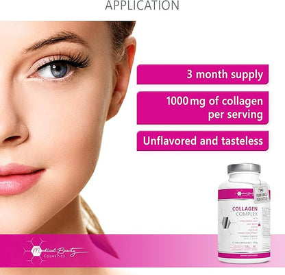 Grass Fed Hydrolyzed Collagen Peptide Complex 1000mg, 90 90 Servings.