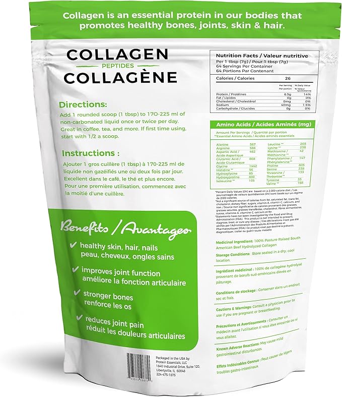 Collagen Peptides Powder, Grass-Fed, Paleo & 16 oz