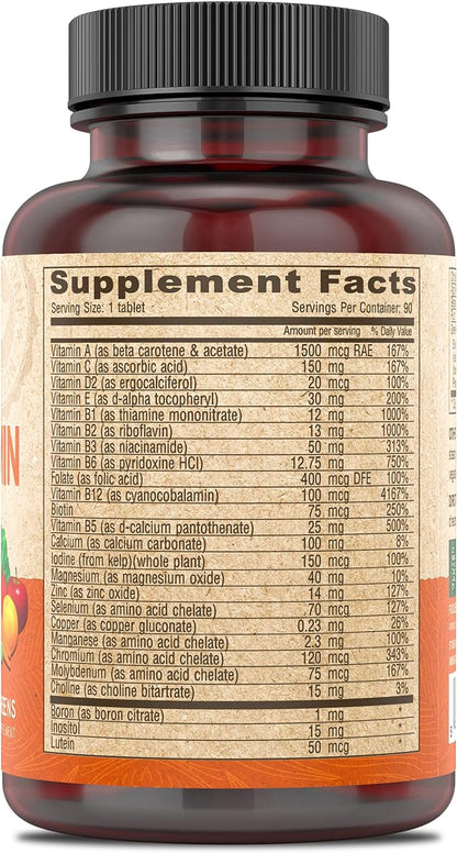 DEVA Vegan Multivitamin & Mineral Supplement Iron-Free 100% Vegan 90 Count 1)