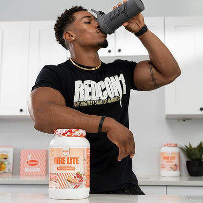 REDCON1 MRE Lite Whole Food Protein Powder, Juniors, Raspberry Swirl Cheesecake - Low Carb, Whey Free Meal Replacement with Animal Protein Blends - Easy to Digest Supplement with MCT Oil (30 Servings)