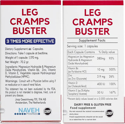 MAGNOX® Leg Cramps Buster 380mg Magnesium 3X More 60 Caps