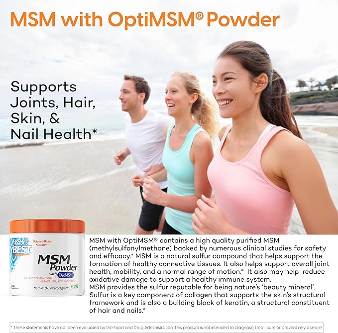 Doctor's Best MSM Powder with OptiMSM, 250 Grams