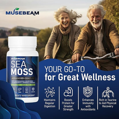 Organic Irish Sea Moss 6000mg 2000mg Black