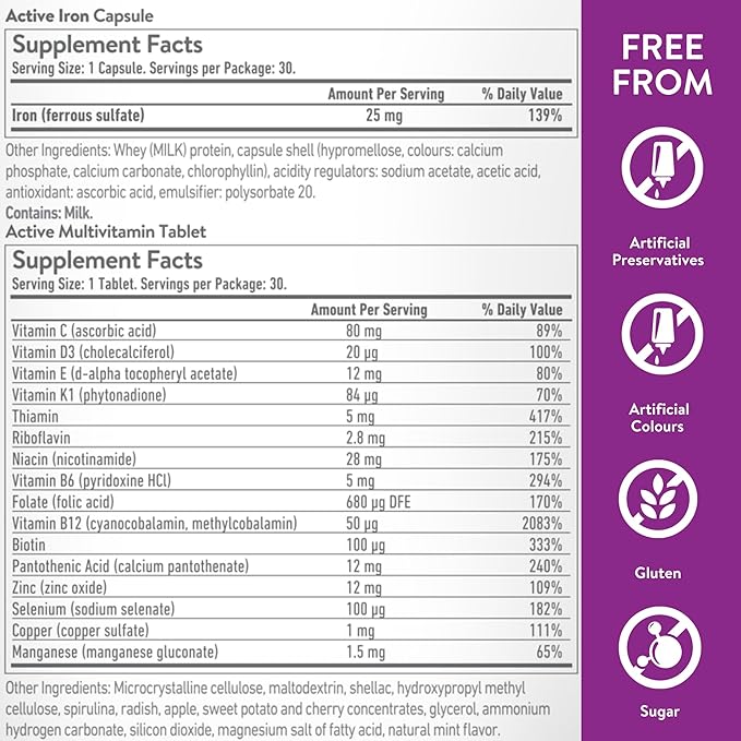 Active Iron for Women, Non-Constipating, 30 30 Multivitamin