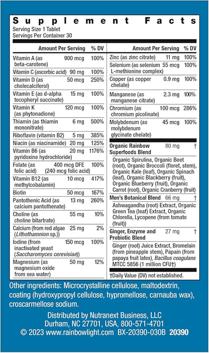 Rainbow Light Multivitamin for Men, Vitamin 30 Tablets