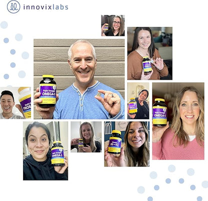 InnovixLabs Triple Strength Omega 3 Fish Oil Supplement, 900 mg, Pure EPA DHA Omega 3 Supplement Brain and Joints, Burpless Omega-3 for Women and Men with Enteric Coating, 200 Capsules