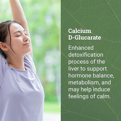 Earth Harmony Calcium D-Glucarate 1200mg 500mg - 120 Capsules (2-Month Supply)
