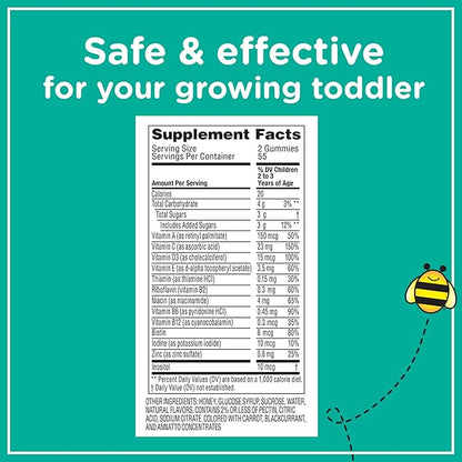 Zarbee's Toddler Vitamins, Complete Multivitamin D3 & 2-3 Years, 110 Count