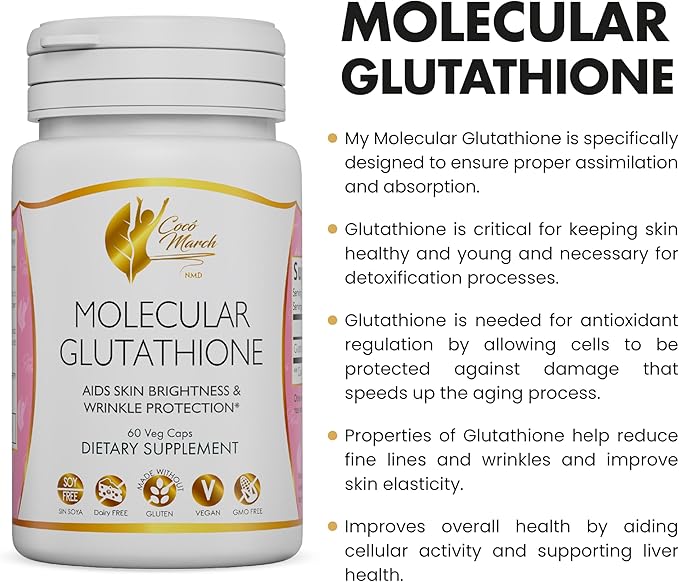 Coco March Molecular Glutathione 500 mg 60 Veg 60 Servings