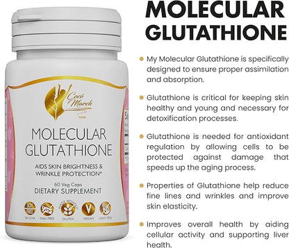 Coco March Molecular Glutathione 500 mg 60 Veg 60 Servings