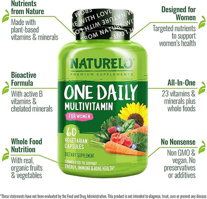 NATURELO One Daily Multivitamin for Women 60 Capsules 2 Month