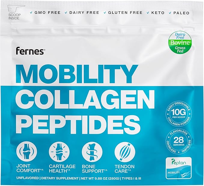 Mobility Hydrolyzed Collagen Peptides Supplement 28 Servings, 9.88 oz,