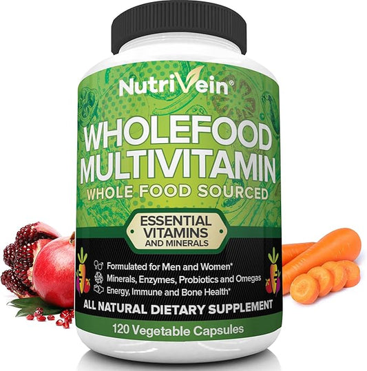 Nutrivein Whole Food Multivitamin 30 Day (120 Capsules,