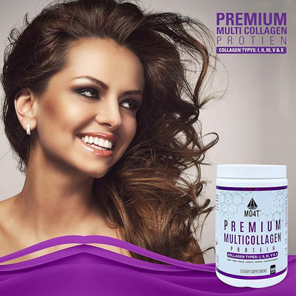 MO4T Premium Multi Collagen Powder -Type 1,2,3,5,10 -Sugar-Free, -10.58 Oz