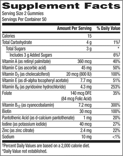 Centrum Men's Multivitamin Gummies, Tropical Fruit 100 Count, 50 Day