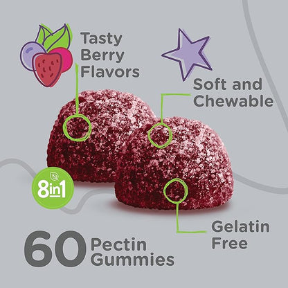 Kids Multivitamin Gummies with Probiotics 8-1 Kids D3, B12, B12, B6, B6, Zinc,