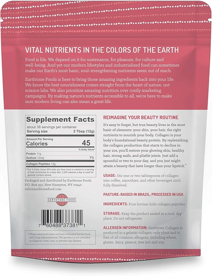 EARTHTONE Collagen Peptides Powder 16 oz