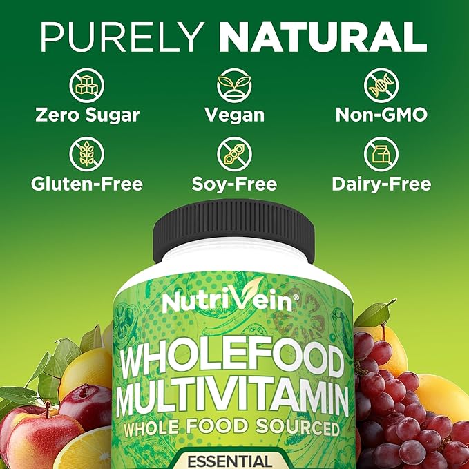 Nutrivein Whole Food Multivitamin 30 Day (120 Capsules,