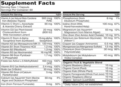 NATURELO One Daily Multivitamin for Women 60 Capsules 2 Month
