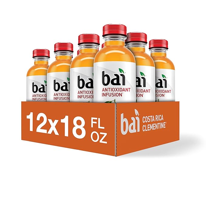Bai Flavored Water, Costa Rica Clementine, Antioxidant Infused Drinks, 18 Fluid Ounce Bottle (Pack of 12)