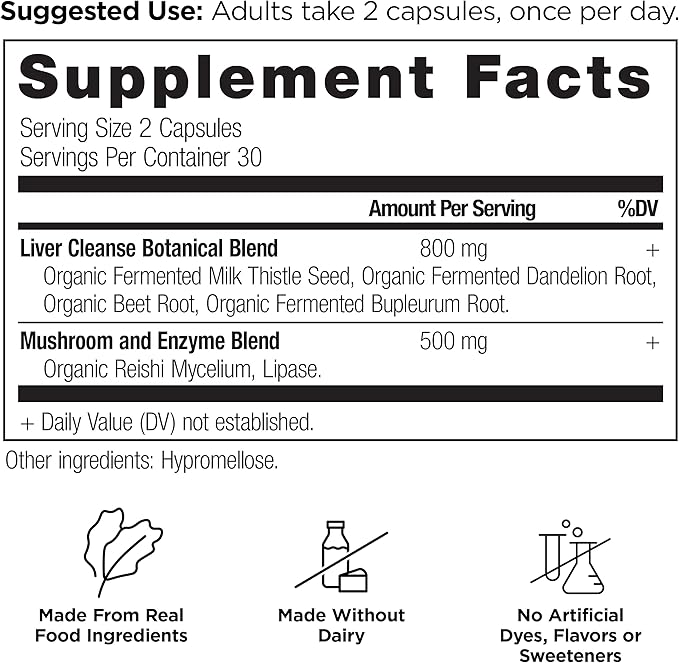 Liver Detox Supplement by Ancient Nutrition, 1300mg, Gluten 60 Count