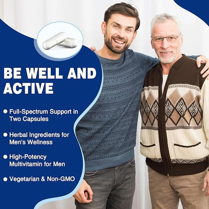 Multivitamin for Men 50 Plus, Mens 23 Essential 6 Aminos 400mg for 60 Cts