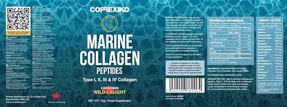 CORREXIKO Marine Collagen Powder Supplement Unflavored 10,000mg Double 1kg, 100 100 Servings