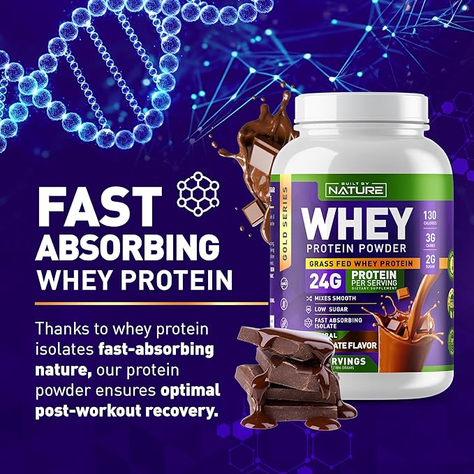 Whey Protein Powder 100% Pure 24g Protein, 24 Servings