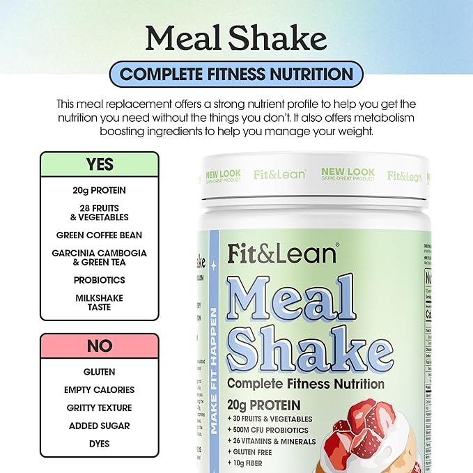Fit & Lean Meal Shake, Fat 0.8 lbs (365 g),10 g),10 Servings