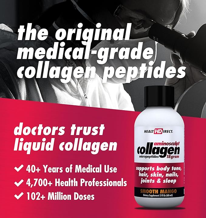 HEALTH DIRECT – Medical-Grade Liquid Collagen 12 Servings, (12pk, 2oz 2oz Shots)