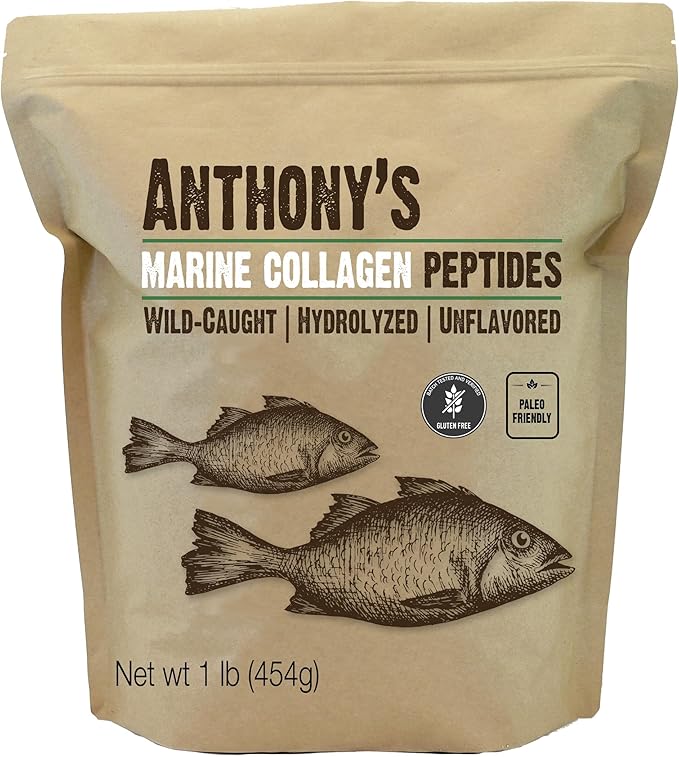 Anthony's Hydrolyzed Marine Collagen Peptides, Gluten-free, 1-pound
