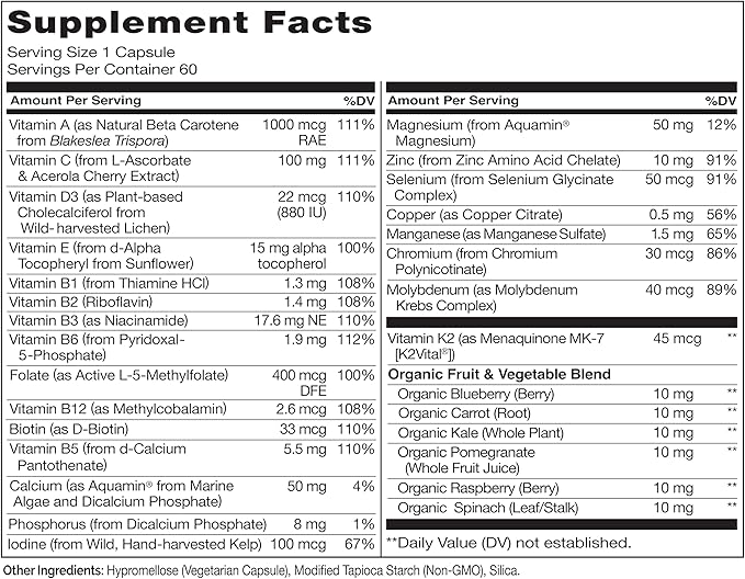 NATURELO One Daily Multivitamin for Men 60 Capsules 2 Month