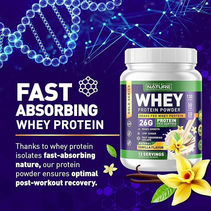 Whey Protein Powder 100% Pure 26g Protein, 12 Servings