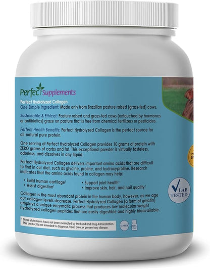 Perfect Supplements – Unflavored Hydrolyzed Collagen 660 Grams