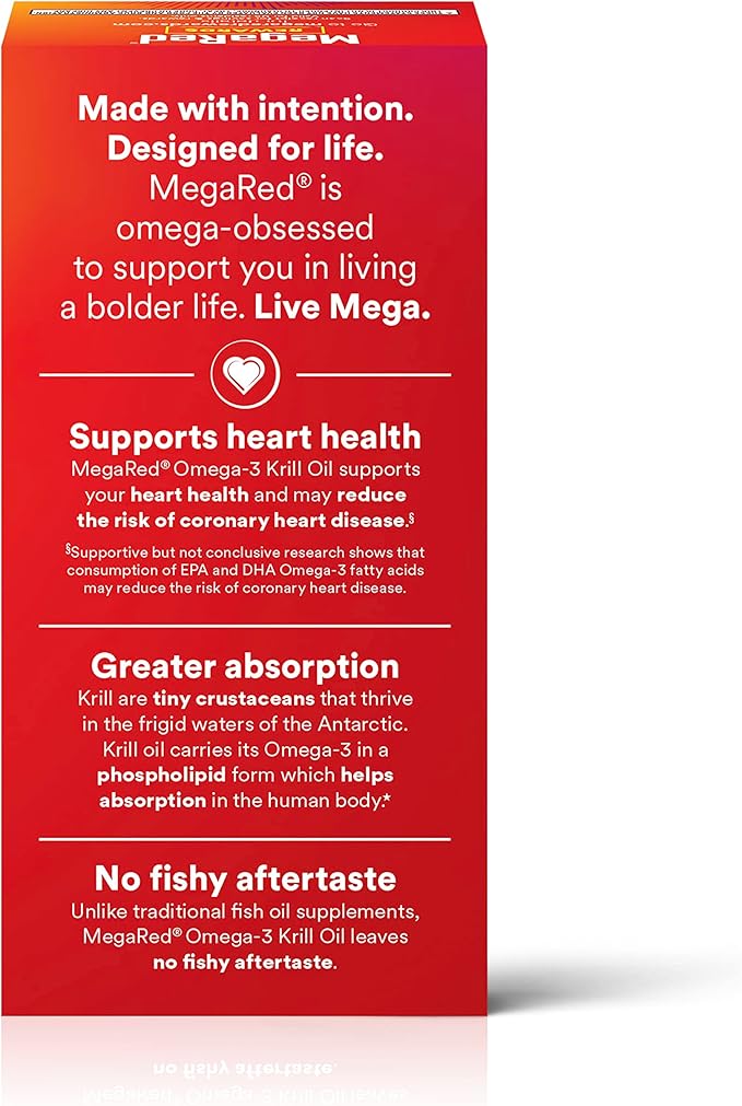 MegaRed Omega-3 Krill Oil 350mg Softgels, (60 Count Omega-3 Fatty