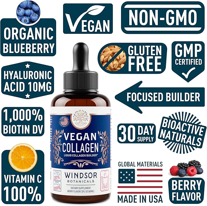 Vegan Collagen Builder Liquid Supplement 120ml, 60 60 Day
