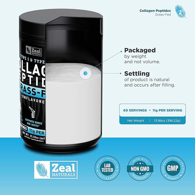 Pure Collagen Peptides Powder (11g 60 Servings)