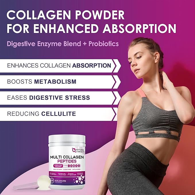 NATURE TARGET Multi Collagen Peptides Powder 35 Servings