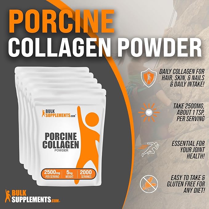 BulkSupplements.com Porcine Collagen Powder 2500mg per 5kg (11 (11 lbs)