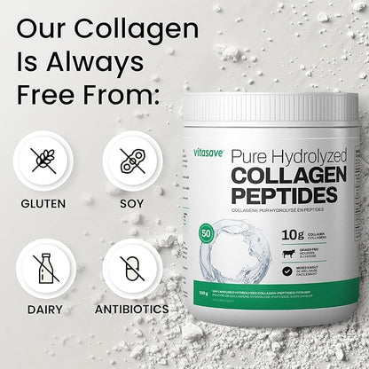 Pure Collagen Peptides Powder Enhanced Collagen 20g Collagen (4 Scoops) 500g