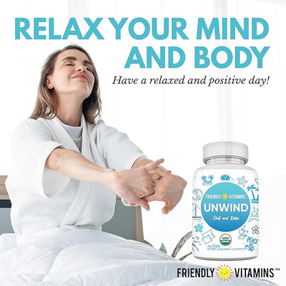 Stress Relief Supplement Anxiety Support -Unwind 60 Organic
