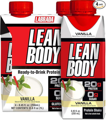 Lean Body Ready-to-Drink Vanilla Protein Shake, 20g Protein, 0 Sugar, 22 Vitamins 4)
