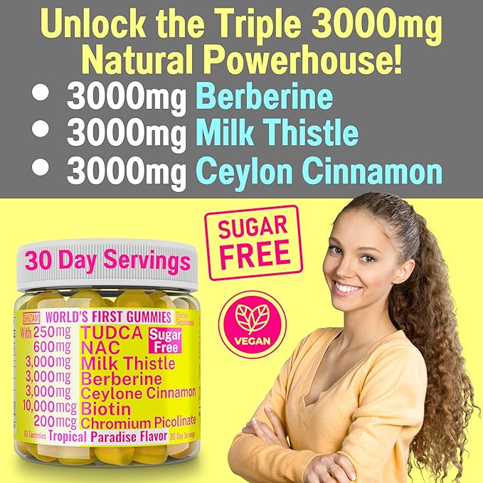 Sugarless Gummies with Chromium Picolinate TUDCA 600-mg